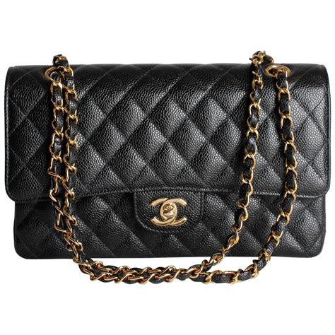 chanel classic flap bag medium black caviar gold hardware|Classic 11.12 handbag, Lambskin & gold.